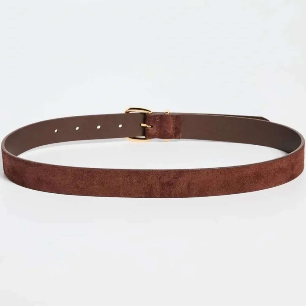 Madewell XS Suede Brown Leather Belt with Gold Buckle. Essential Accessory - Picture 3 of 14